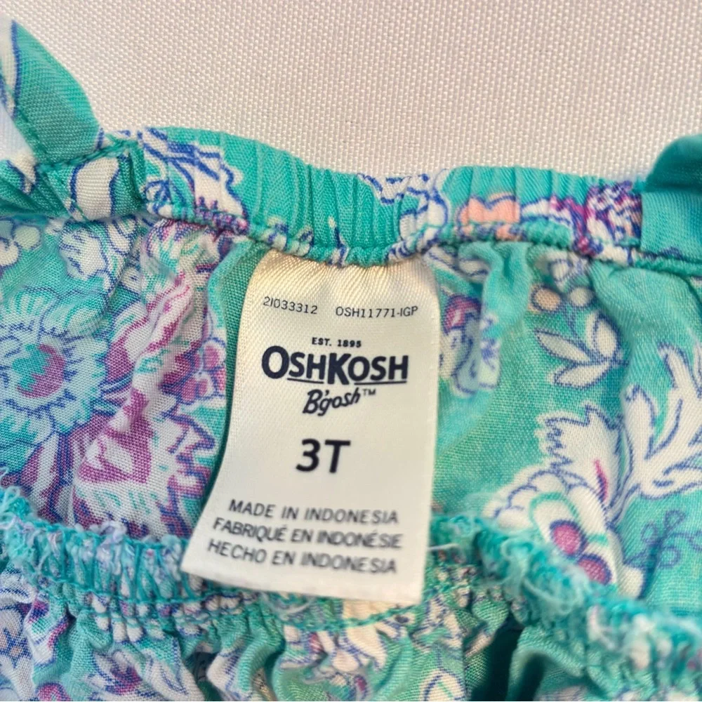 OshKosh B'gosh Sun Dress Bundle Turquoise Floral/ Tiered Gauze/ Stripe Size 3T